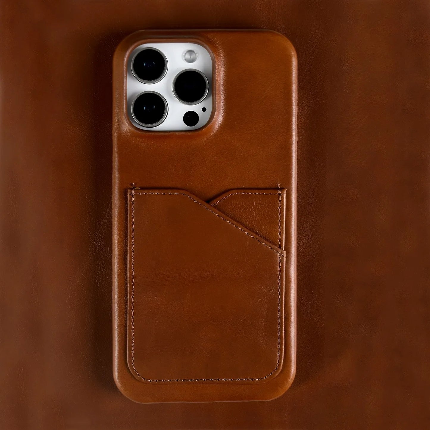 Premium Genuine Leather iPhone Case with Card Slot