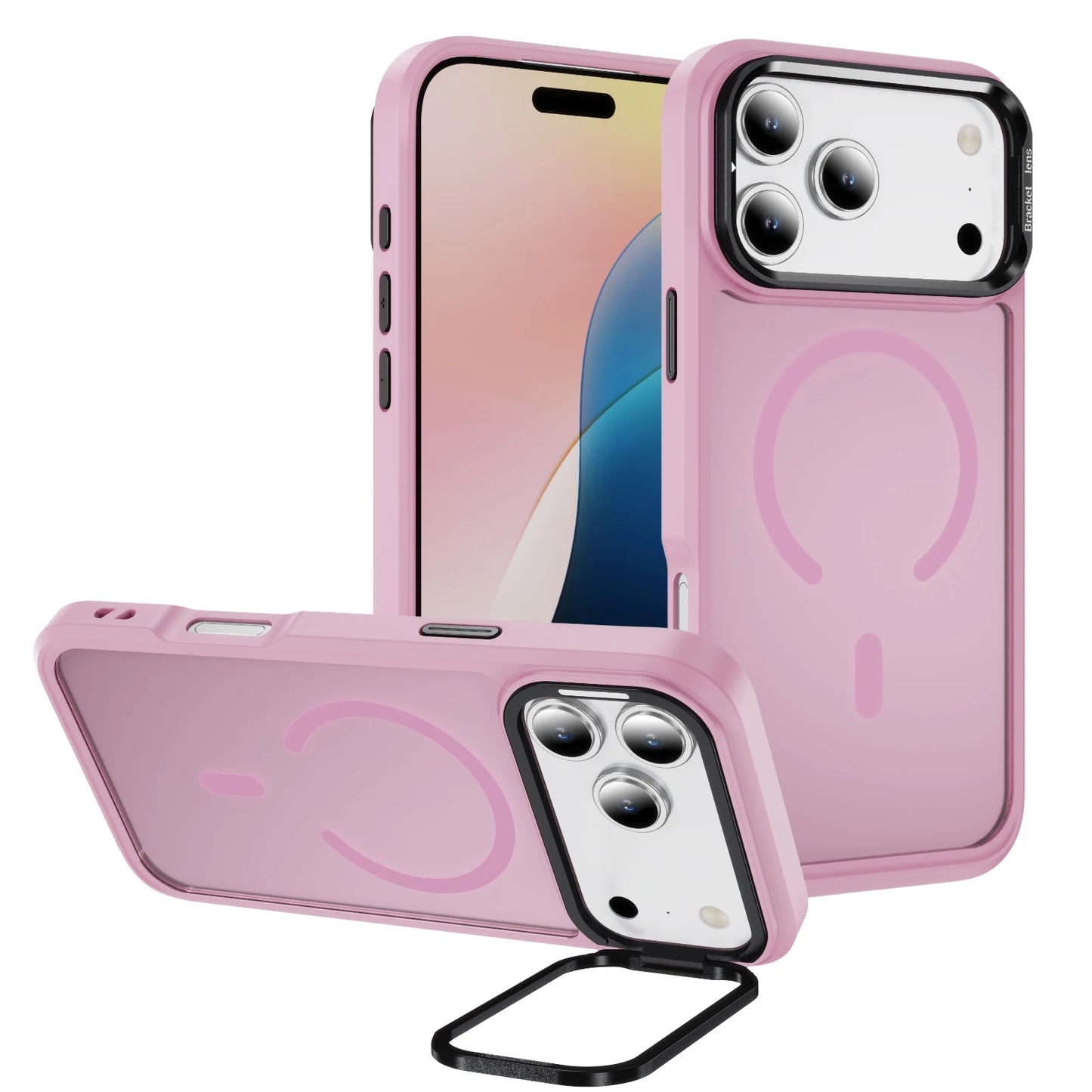 Funda acrílica MagSafe de grado militar para iPhone con soporte