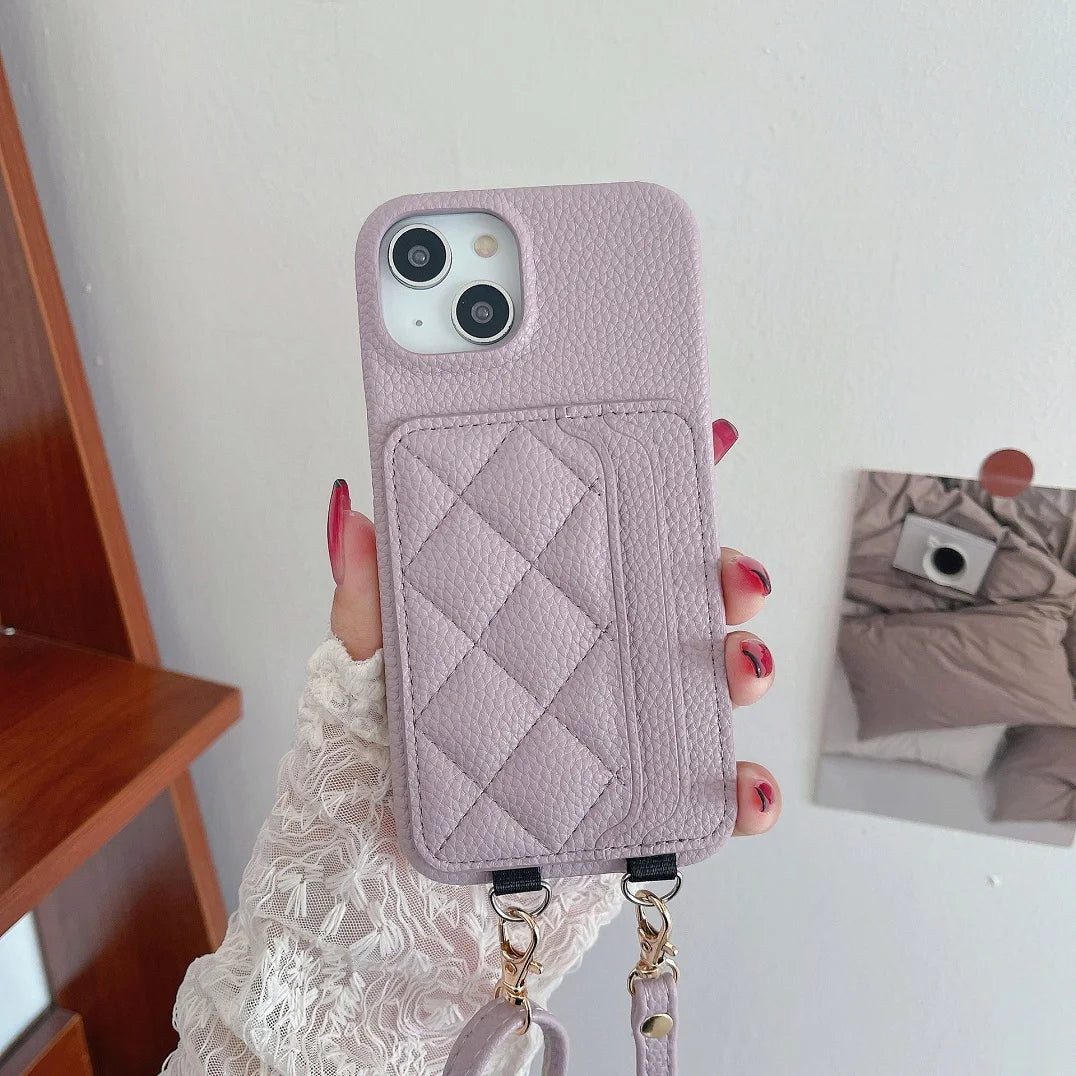 Chic Crossbody Card Slots Wallet iPhone Case