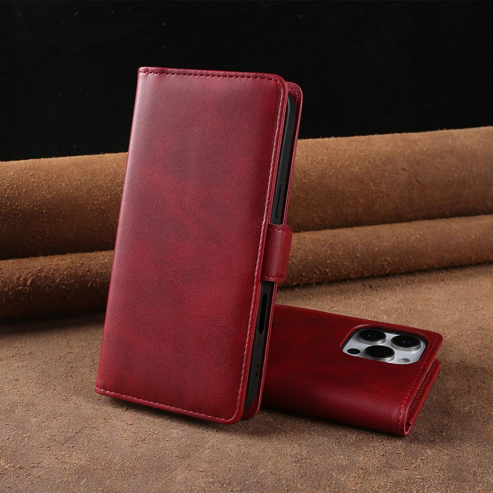 Smooth Magnetic PU Leather Case for iPhone