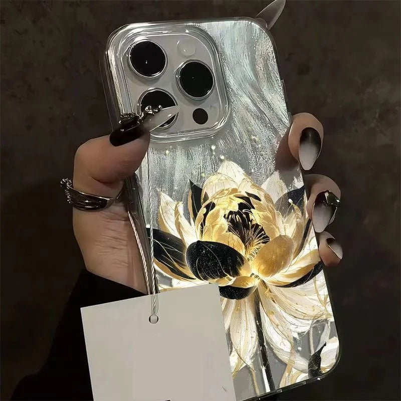 Luxury 3D Peony Lotus Design iPhone Cover
