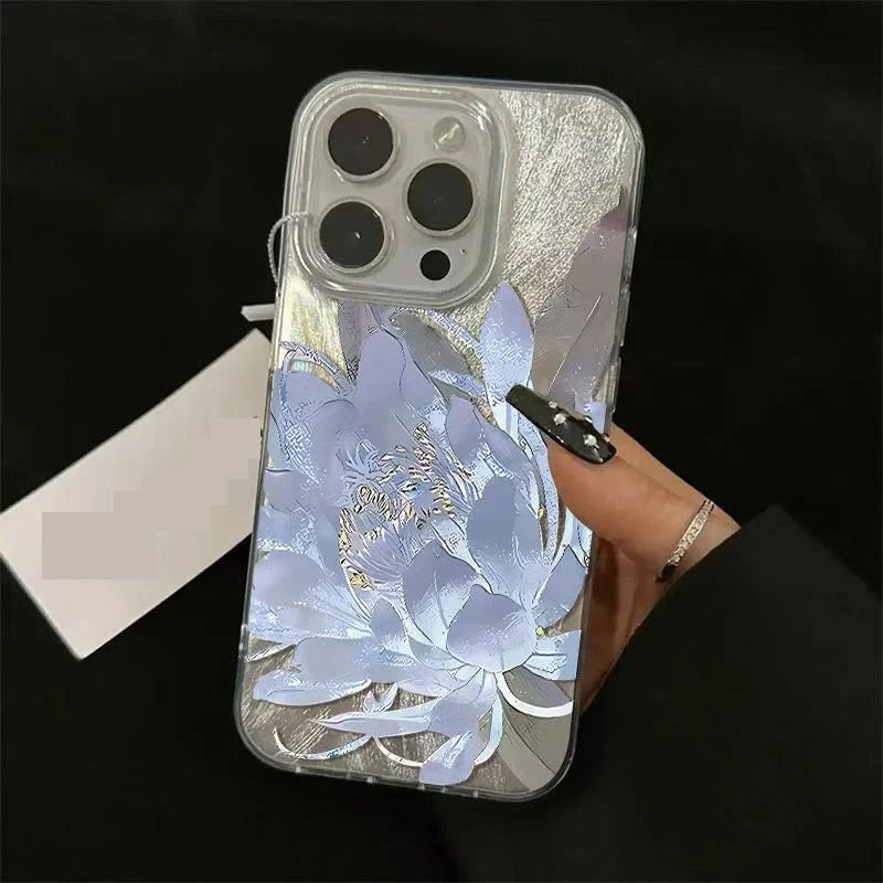 Luxury 3D Peony Lotus Design iPhone Cover