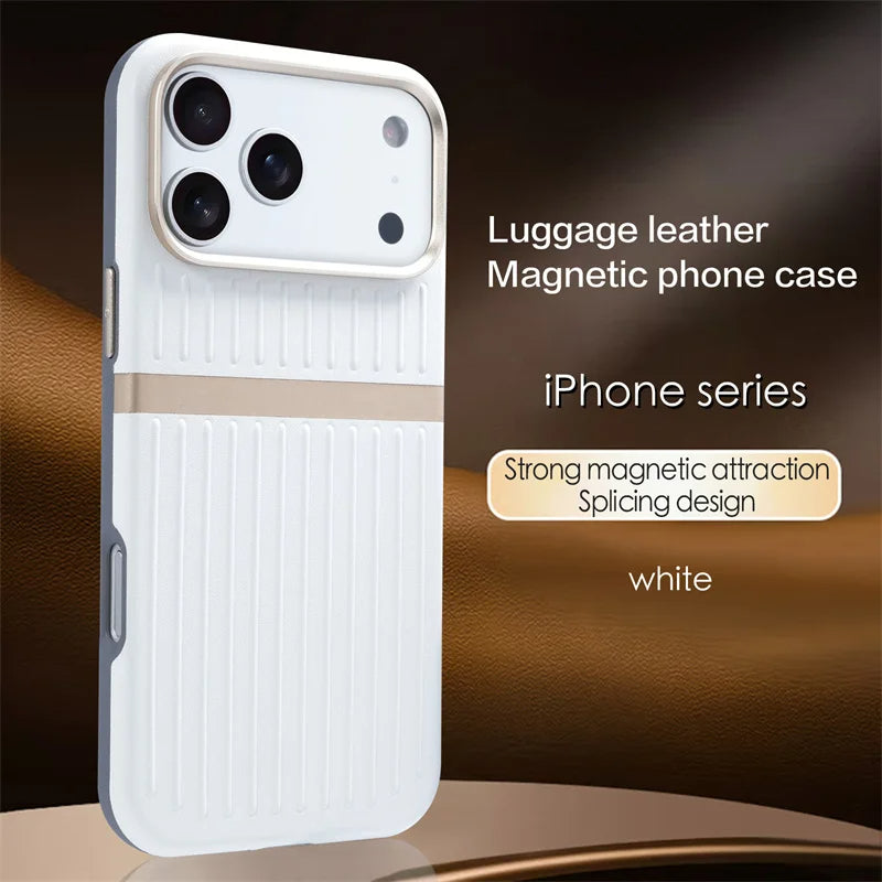 Elegant Magnetic Luggage Leather iPhone Cover