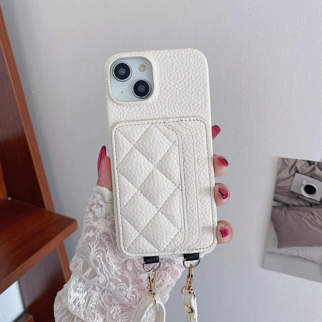 Chic Crossbody Card Slots Wallet iPhone Case