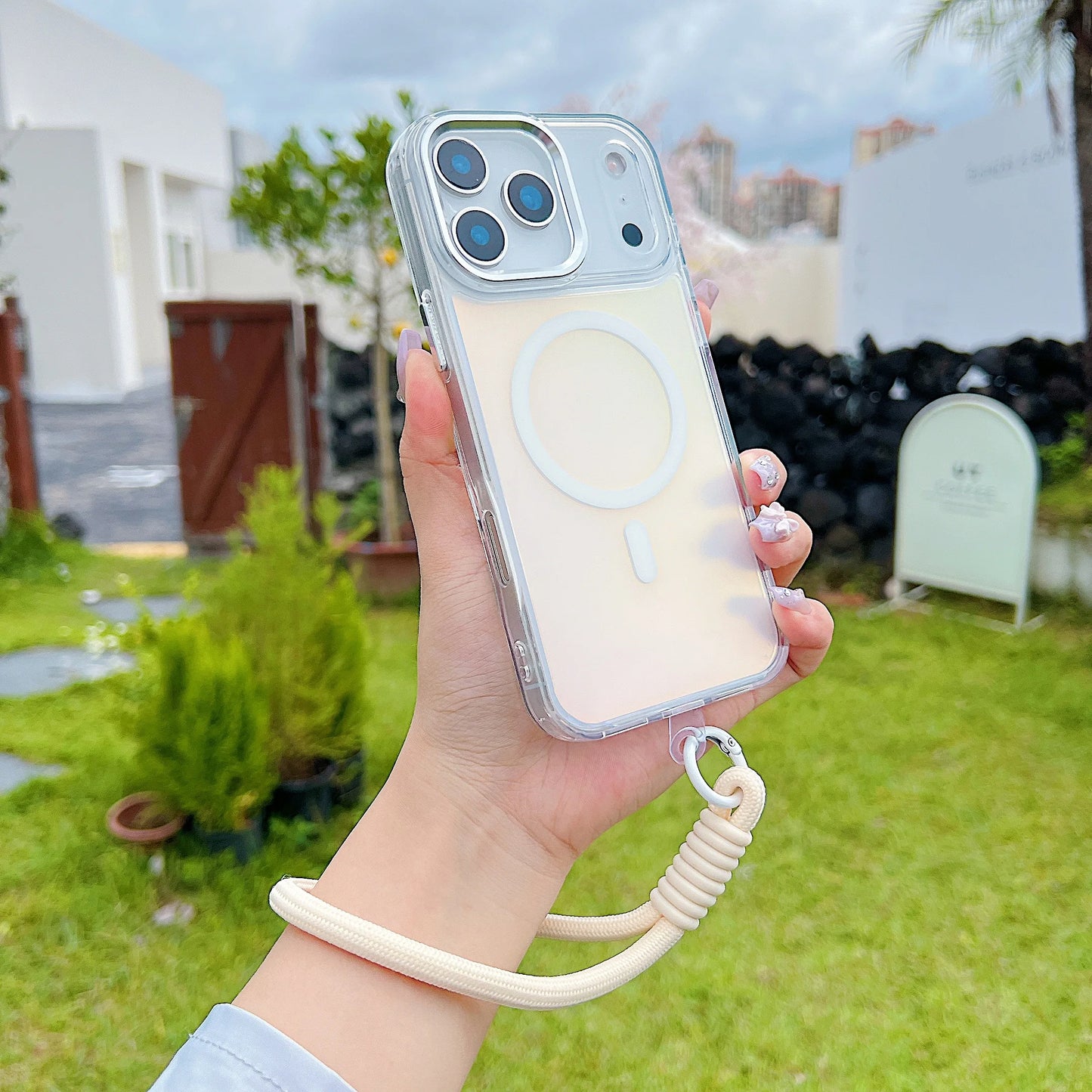 Shockproof Chameleon Magnetic Case with Wrist Strap