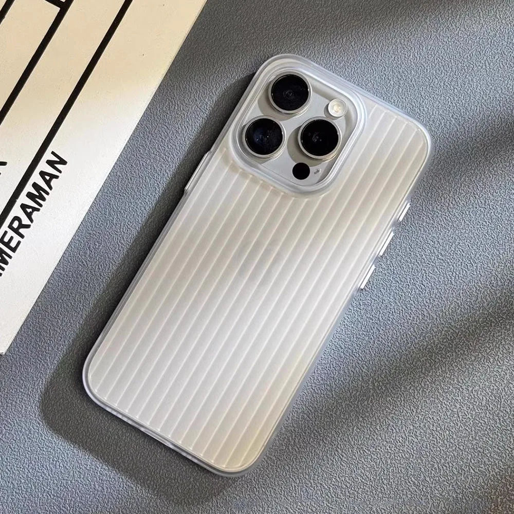 Elegante funda rígida para iPhone, de estilo empresarial y anticaídas