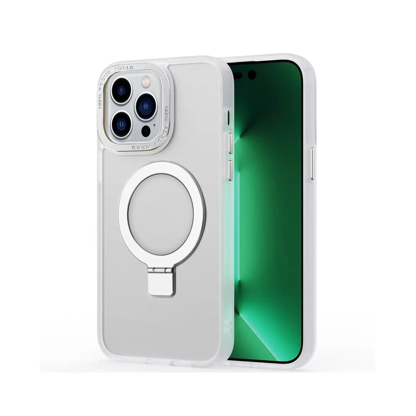 MagSafe iPhone Matte Case with Rotating Metal Stand