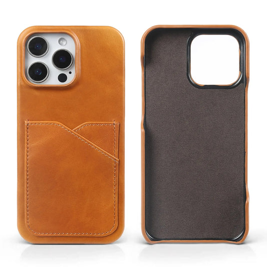 Premium Genuine Leather iPhone Case with Card Slot