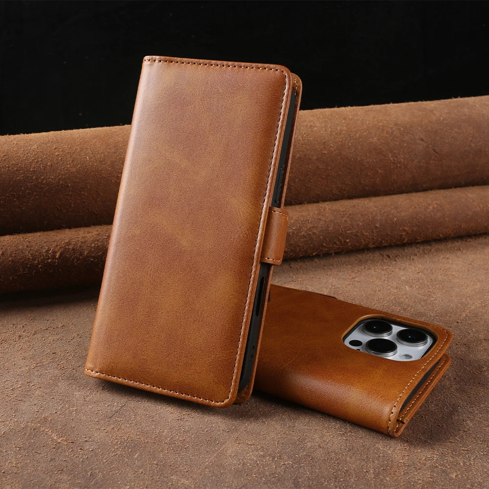 Smooth Magnetic PU Leather Case for iPhone