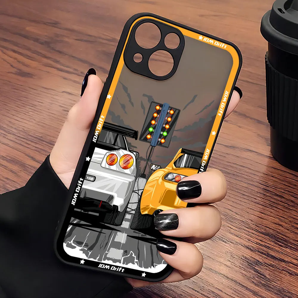 Funda para iPhone Drift con parte trasera transparente mate JDM Racing