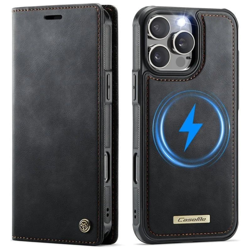Funda magnética de cuero Magsafe para iPhone