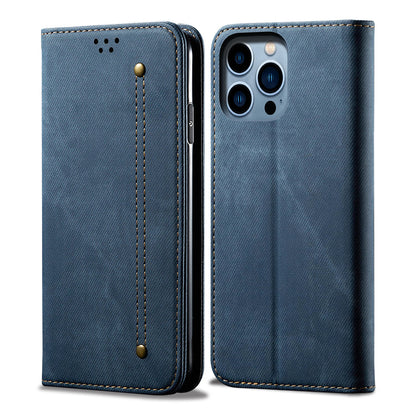 Denim Texture Leather iPhone Wallet Flip Case