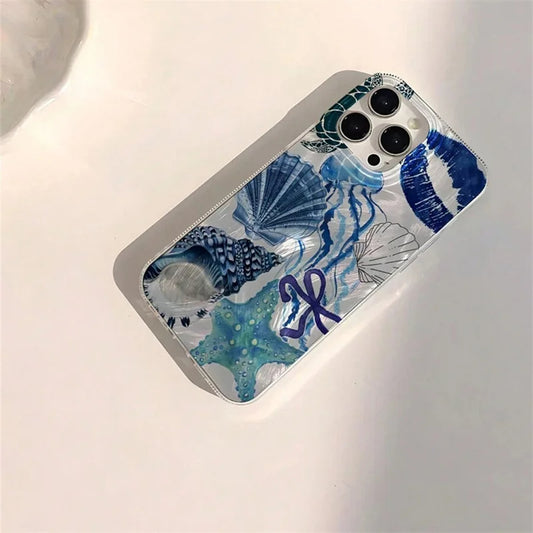 Glossy Blue Ocean Aesthetic Chiffon Phone Case