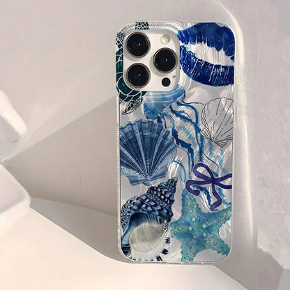 Glossy Blue Ocean Aesthetic Chiffon Phone Case