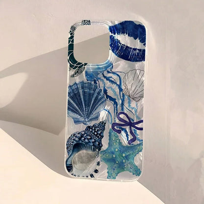 Glossy Blue Ocean Aesthetic Chiffon Phone Case