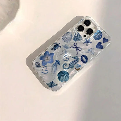 Glossy Blue Ocean Aesthetic Chiffon Phone Case