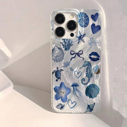 Glossy Blue Ocean Aesthetic Chiffon Phone Case