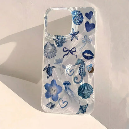 Glossy Blue Ocean Aesthetic Chiffon Phone Case