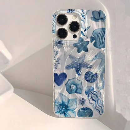 Glossy Blue Ocean Aesthetic Chiffon Phone Case