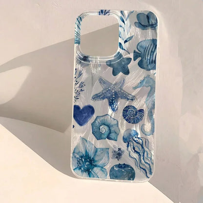 Glossy Blue Ocean Aesthetic Chiffon Phone Case