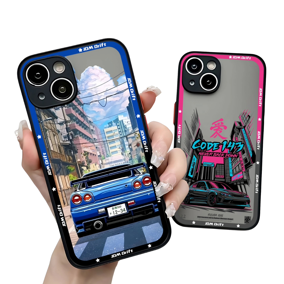 Funda para iPhone Drift con parte trasera transparente mate JDM Racing