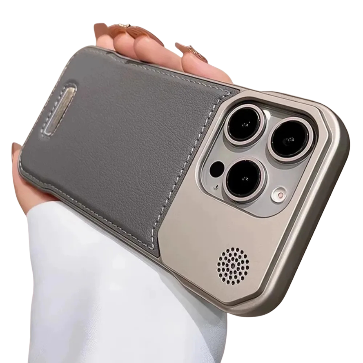 Elegant Magnetic Leather iPhone Case with Scent Diffuser