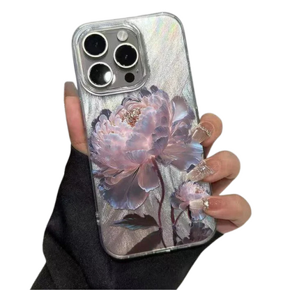 Luxury 3D Peony Lotus Design iPhone Cover