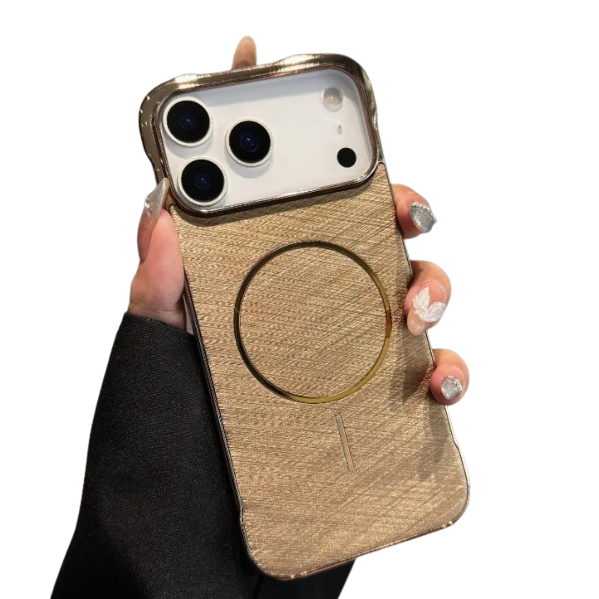 Luxury Gold-Wire Texture MagSafe iPhone Case