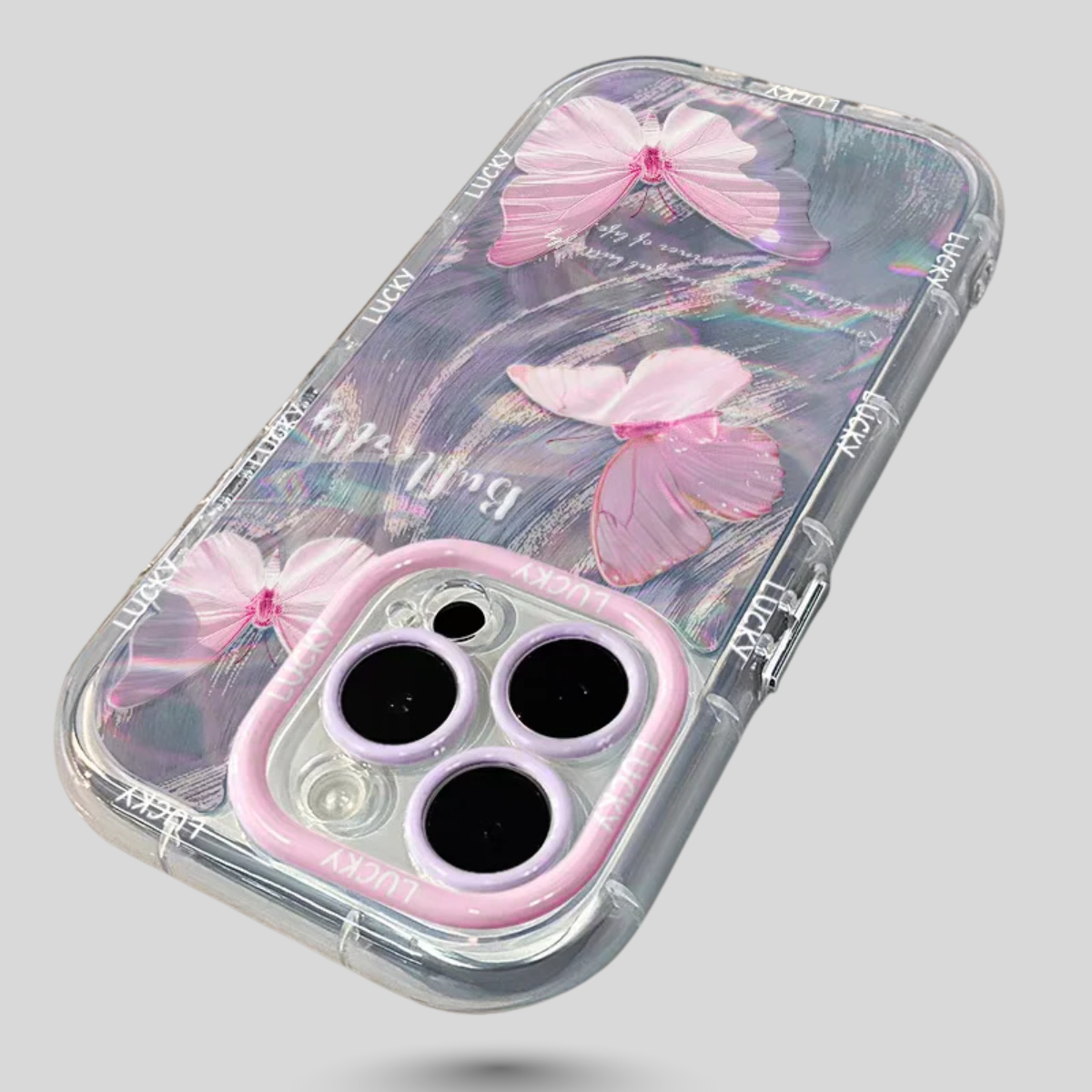 Funda protectora suave para iPhone con estampado de mariposas elegante