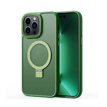 Funda mate MagSafe para iPhone con soporte metálico giratorio