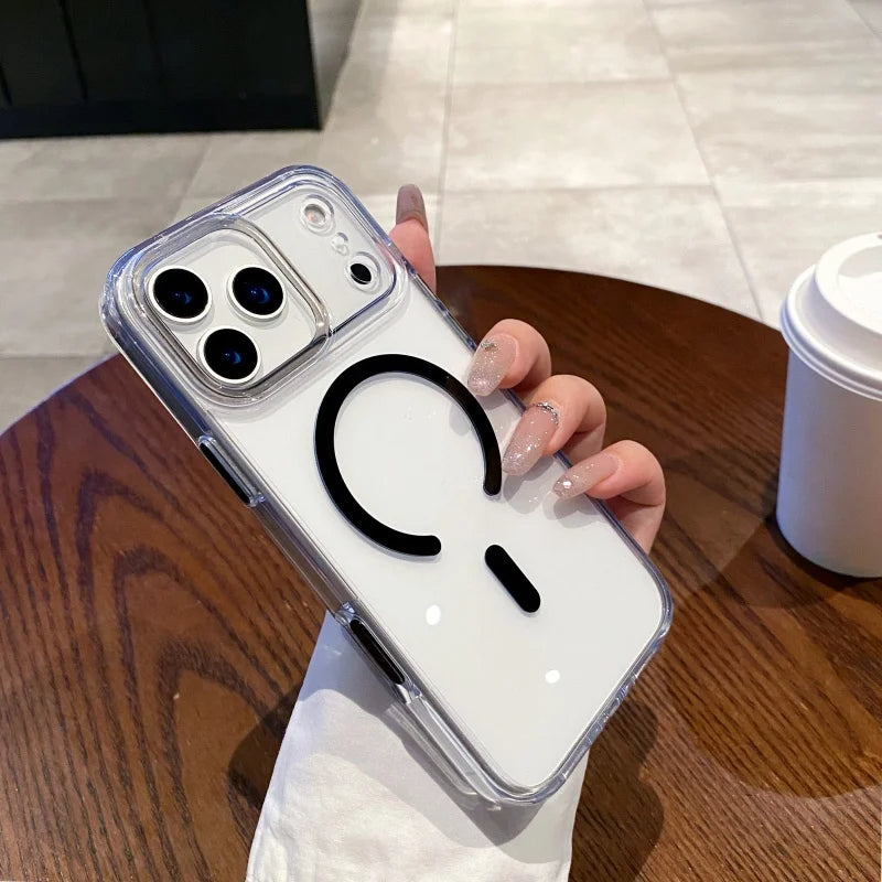 Magnetic Shockproof Wireless Charging iPhone Nude Cover