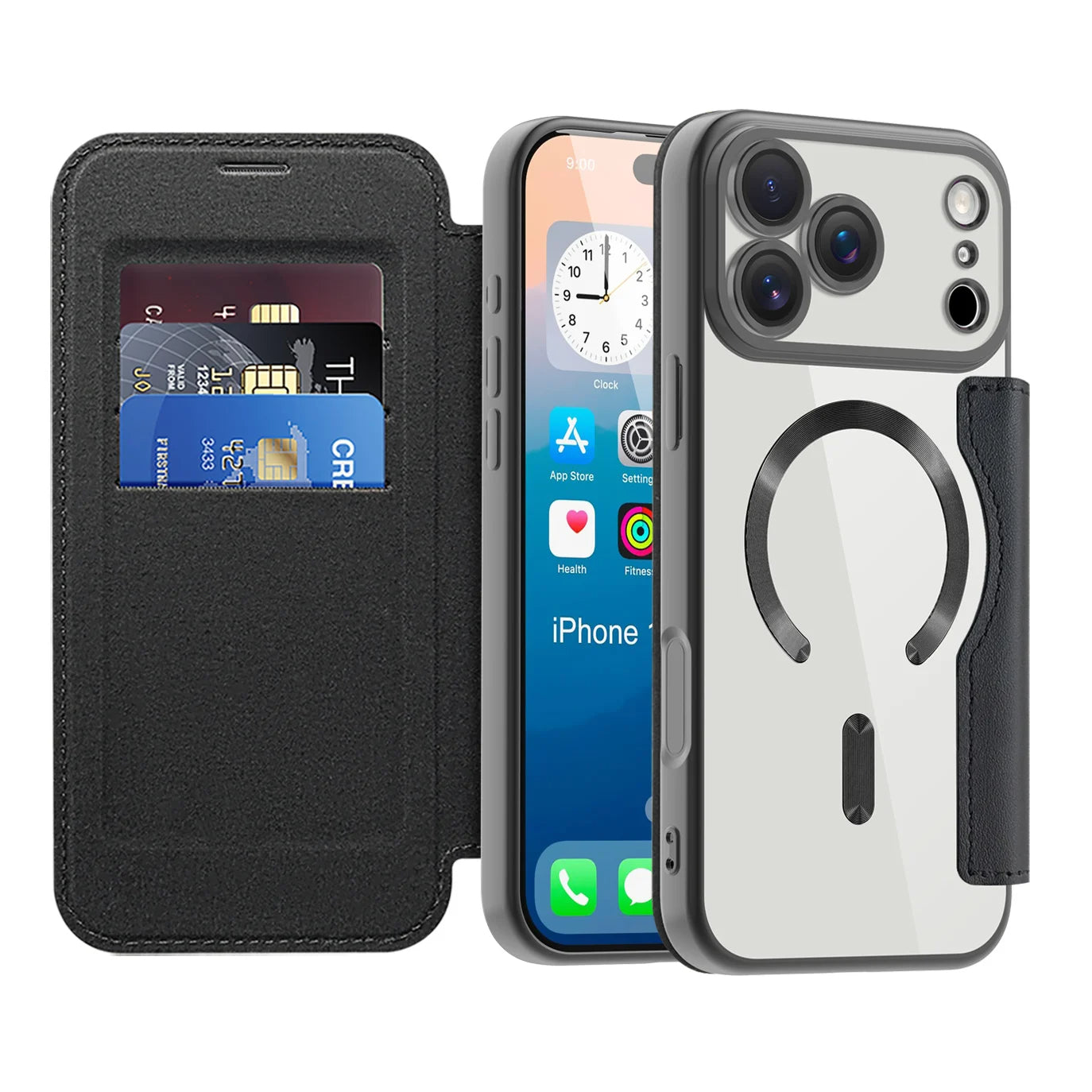 Elegant Flip Leather MagSafe iPhone Wallet Case