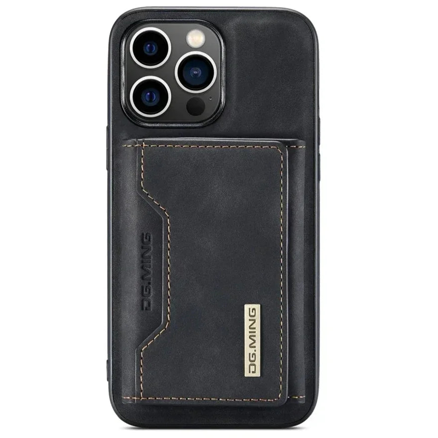 DG.MING Detachable Leather Flip Wallet iPhone Case