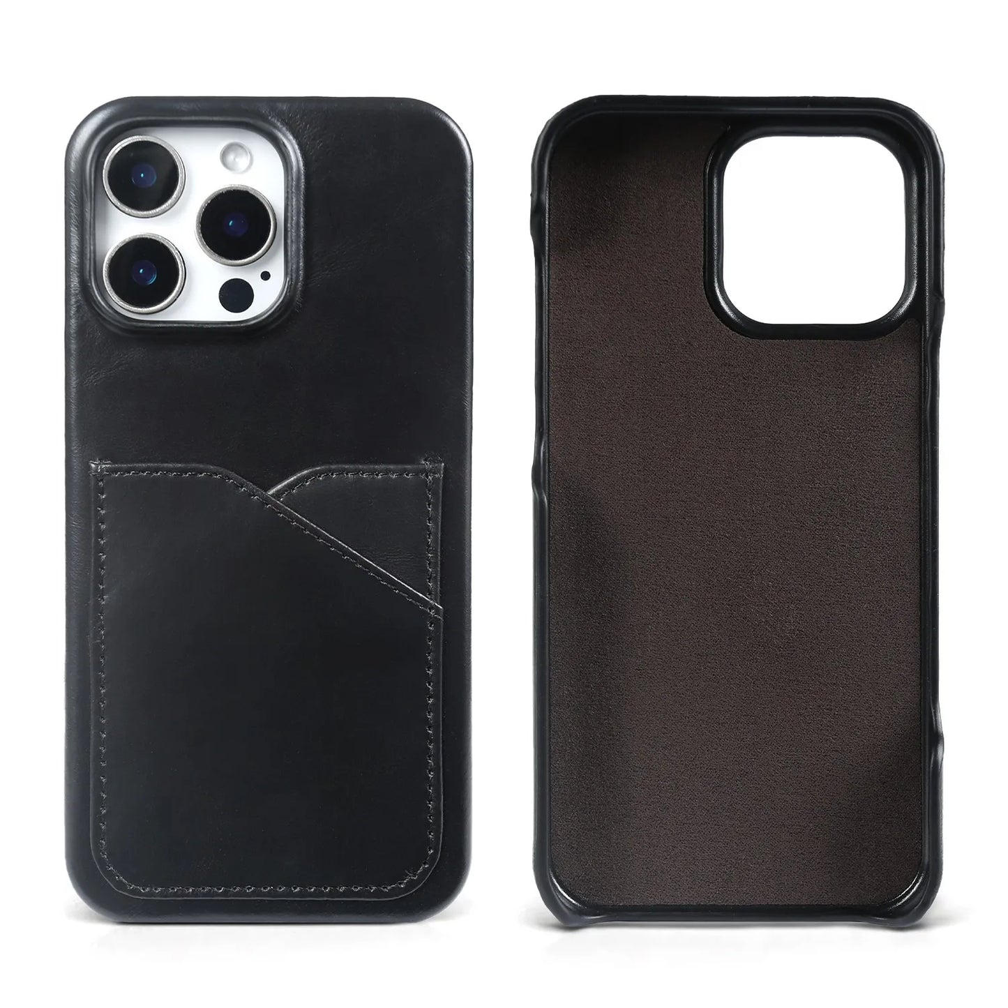 Premium Genuine Leather iPhone Case with Card Slot
