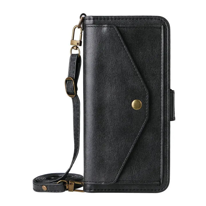 Multifunction iPhone Wallet Case with Shoulder Strap