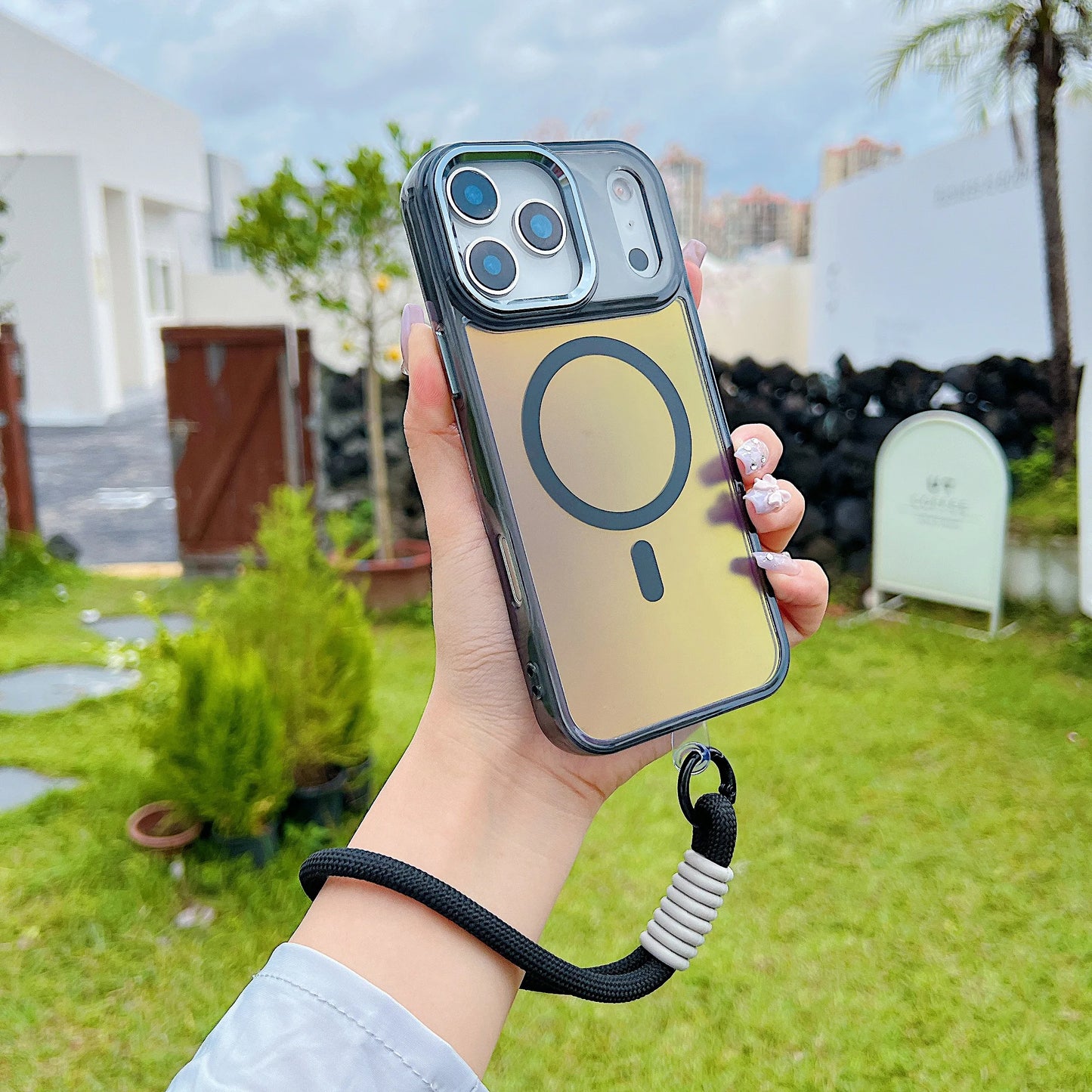 Shockproof Chameleon Magnetic Case with Wrist Strap