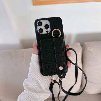 Chic Purse-Style Leather iPhone Case with Card Pocket