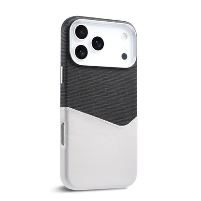 Funda de cuero para iPhone con diseño de patchwork y tarjetero