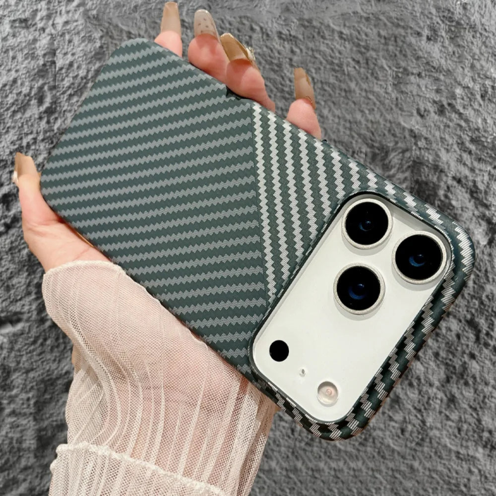 Luxury Carbon Fibre Texture iPhone Armor Cover