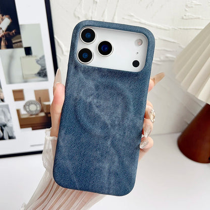 Elegant Denim Leather iPhone Case with MagSafe