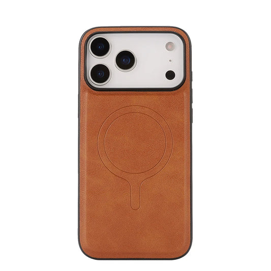 Elegant Magsafe Leather iPhone Shell with Protection