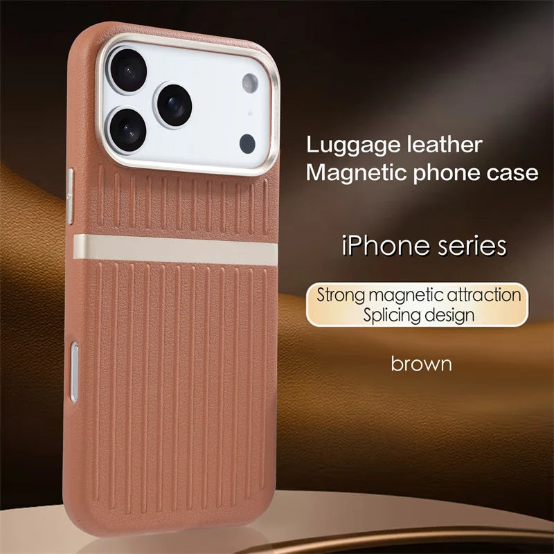 Elegant Magnetic Luggage Leather iPhone Cover