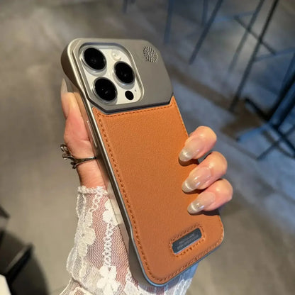 Elegant Magnetic Leather iPhone Case with Scent Diffuser
