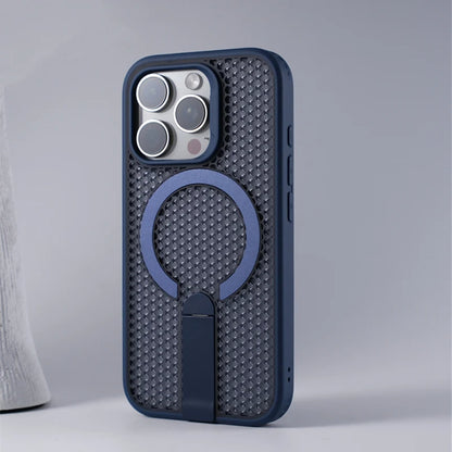 Funda MagSafe para iPhone con soporte y refrigeración en forma de panal