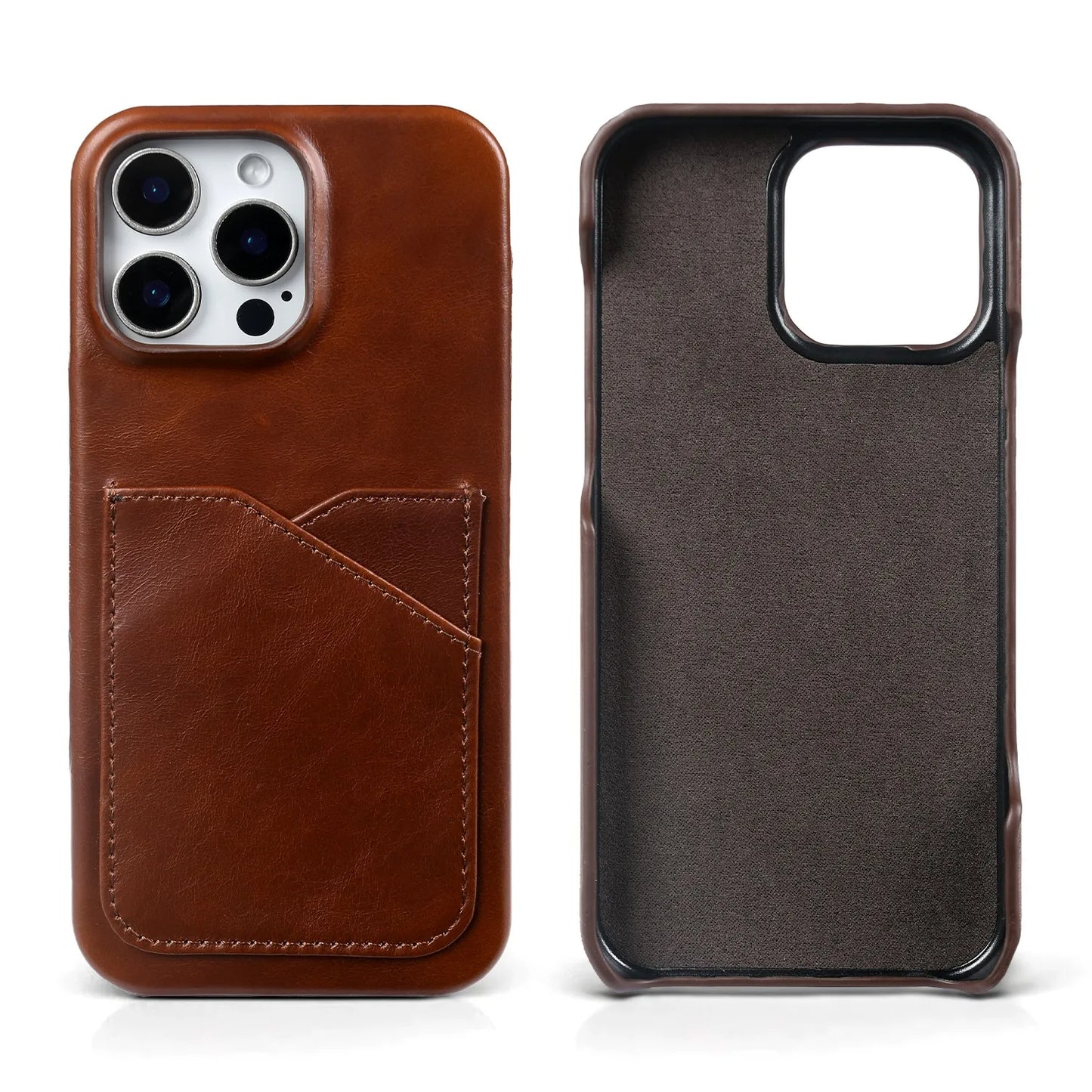 Premium Genuine Leather iPhone Case with Card Slot