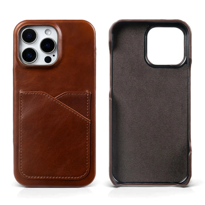 Premium Genuine Leather iPhone Case with Card Slot