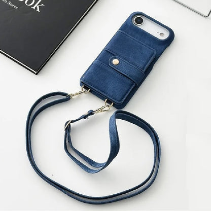 Funda cruzada antigolpes para iPhone con textura vaquera