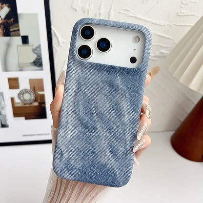 Elegant Denim Leather iPhone Case with MagSafe