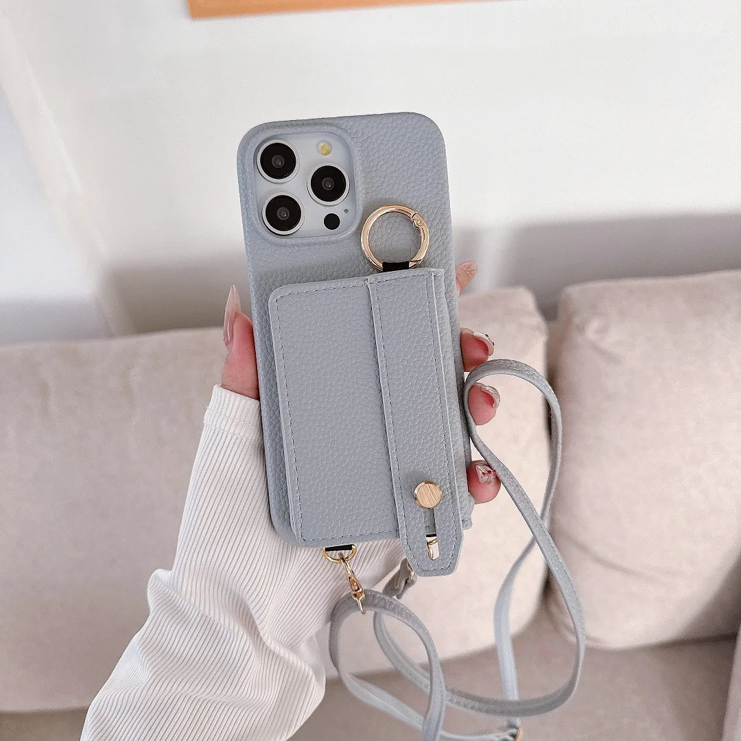 Chic Purse-Style Leather iPhone Case with Card Pocket