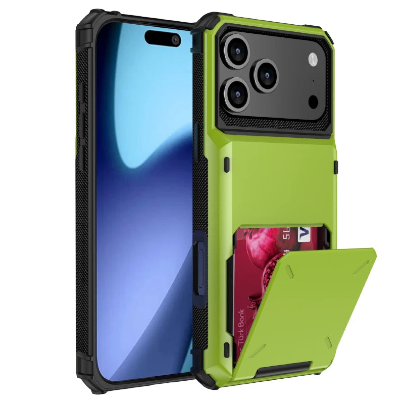 Solid Color Shockproof Flip iPhone Bumper Case